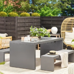 Tuinset met banken 4-zits TARANTO Beton Grijs