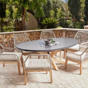 Tuinset 6-zits ORISTANO met kussens Beton Beige