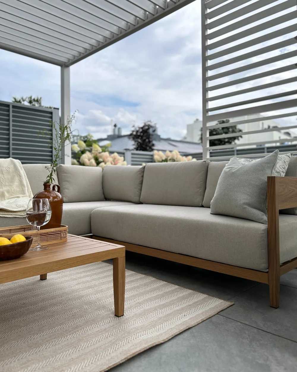 Tuin hoekloungeset met tafel 5-zits SAMPIERI linkszijdig Metaal Lichtbruin - Afbeelding 5