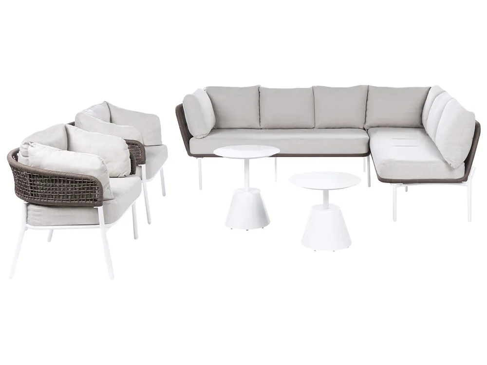 Tuin bankenset 7-zits ROBELLA met tafels Beige - Afbeelding 2