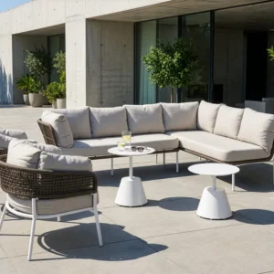 Tuin bankenset 7-zits ROBELLA met tafels Beige