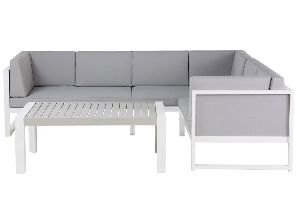 Tuin hoekloungeset met tafel 6-zits CASTELLA linkszijdig Metaal Grijs - Afbeelding 3