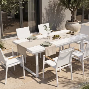 Tuinset 6-zits VALCANETTO/BUSSETO Metaal Wit