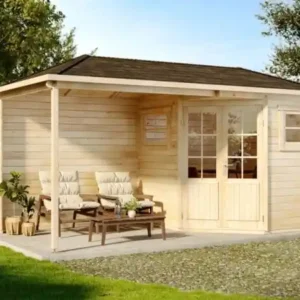 Alpholz 5-hoekig Tuinhuis Franz met Aanbouw