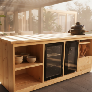 Buitenkeuken Amsterdam – Complete Buitenkeuken met Kamado BBQ en Dubbele Koeling