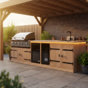 Buitenkeuken Buenos Aires – Exclusieve Buitenkeuken met Boretti BBQ en Wijnkoeling