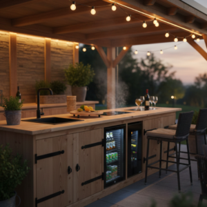 Buitenkeuken Miami – Luxe Buitenleven met Stijlvolle Wijnkoeling en Premium Afwerking