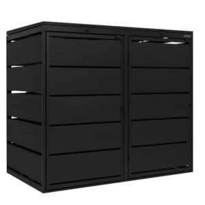 Kuba Store Ombouw – KS2 – 2 Containers – Zwart – Metaal – 240 liter – Deksels met gasveren
