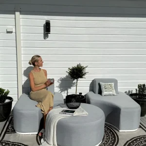 FABRO 2-zits Loungeset met Tafel Lichtgrijs Modulair