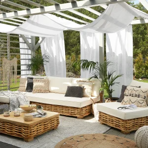 VARALLO 4-zits Loungeset met Tafel Linkszijdig | Natuurlijk Rotan Modulair