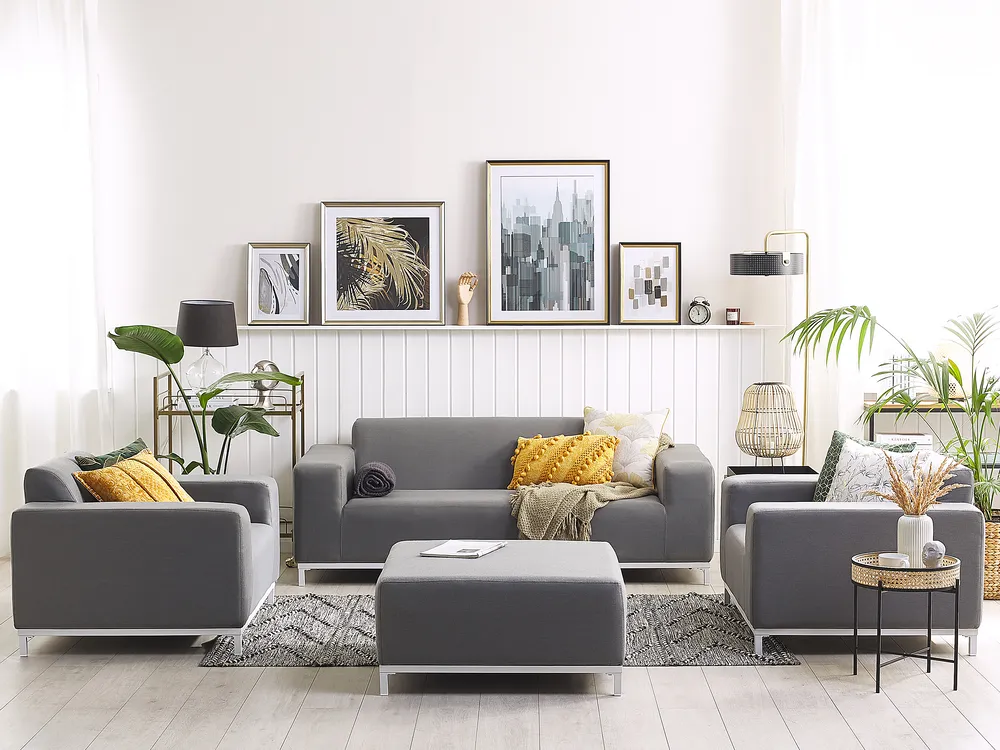 Loungeset met tafel 5-zits ROVIGO Grijs