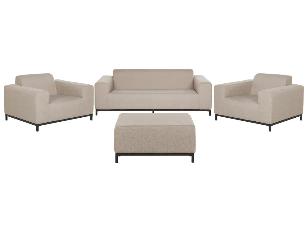 ROVIGO 5-zits Loungeset met Ottomaan | Beige - Afbeelding 4