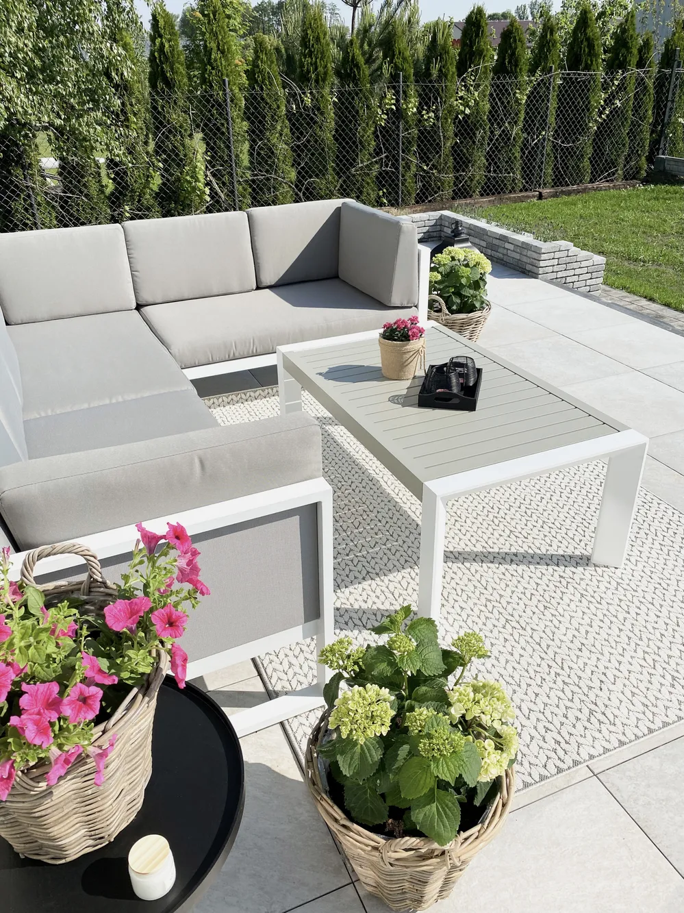 CASTELLA 6-zits Tuin Hoekloungeset met Tafel Linkszijdig | Grijs Aluminium - Afbeelding 2