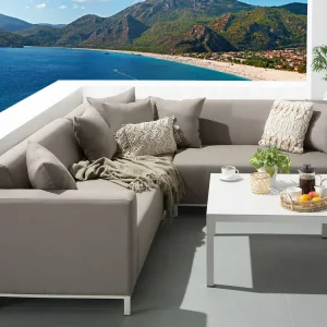 BELIZE 5-zits Tuin Hoekloungeset met Tafel Linkszijdig | Beige Modulair