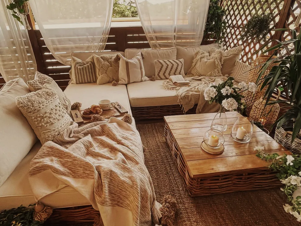 VARALLO 4-zits Loungeset met Tafel | Natuurlijk Rotan Modulair - Afbeelding 4