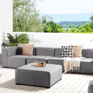 AREZZO 4-zits Tuin Loungebank met Ottomaan | Donkergrijs Modulair