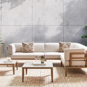 RIMA III 6-zits Tuin Hoekloungeset met Tafels Linkszijdig | Lichtbeige Aluminium