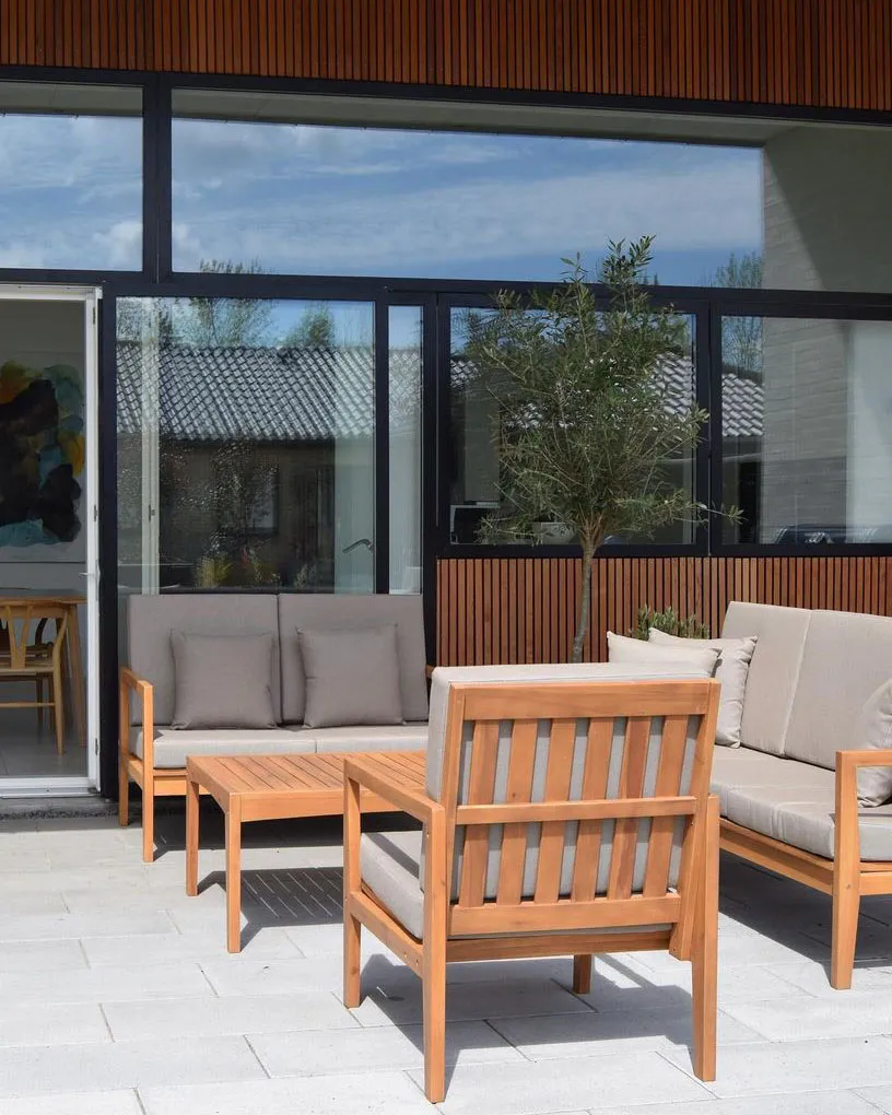 PATAJA 7-zits Loungeset met Tafel | Lichtbruin Gecertificeerd Acaciahout - Afbeelding 2