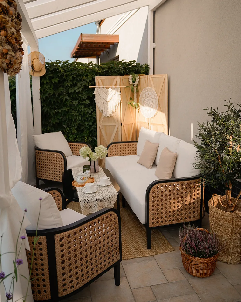 MONTEFALCO 5-zits Loungeset met Tafel Wit Metaal - Afbeelding 4