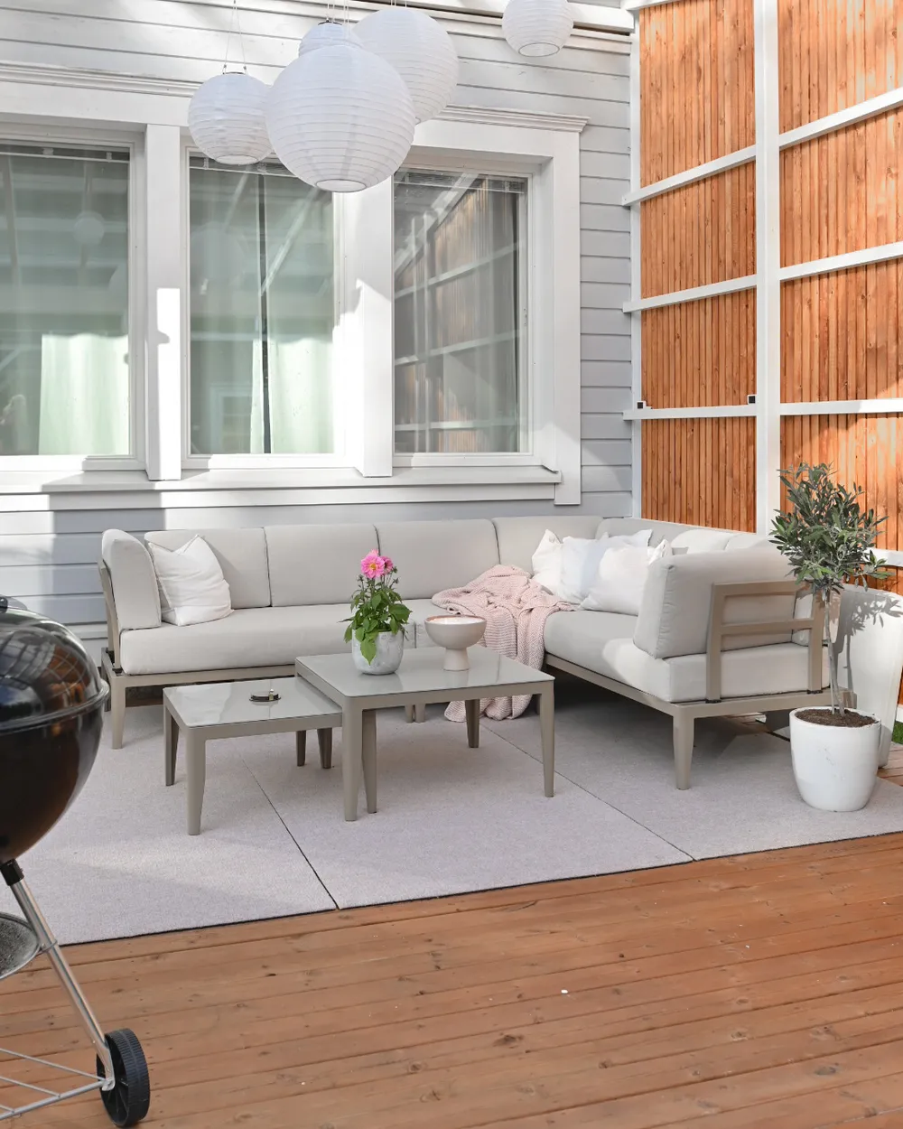 RIMA III 6-zits Tuin Hoekloungeset met Tafels Linkszijdig | Lichtbeige Aluminium - Afbeelding 4